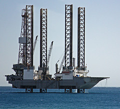 This is a self-propelled jack-up drilling rig called Bennevis.