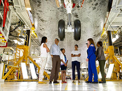 President and family tour Kennedy Space Center