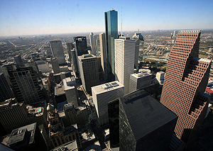 Downtown Houston seen from above