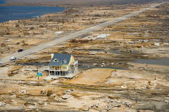 Lone House After Hurricane