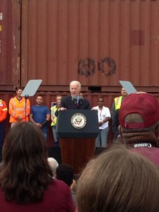 Vice President Joe Biden used his visit to the Port of Houston to call on Congress to increase funding for the nation's infrastructure.