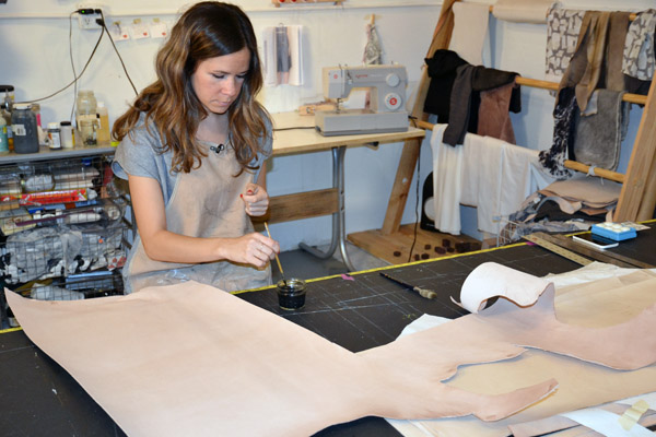 Artist Kate DePara at work in her studio