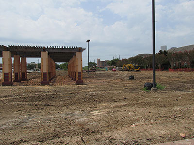 Guadalupe Plaza Park construction