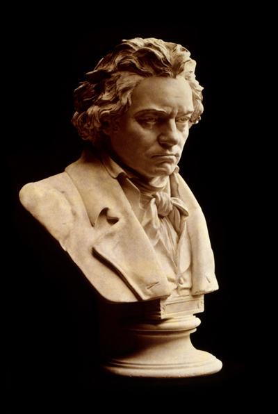 A  bust of Beethoven by Hugo Hagen, based on the composer's life mask. 
