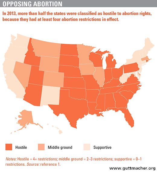 Opposing Abortion Map