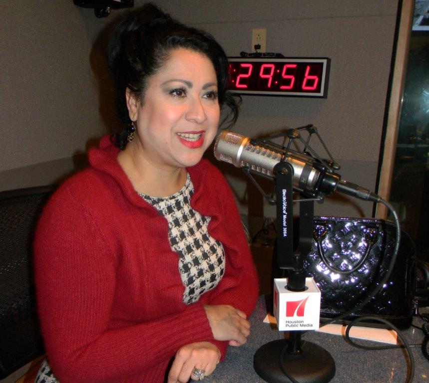 Laura Murillo in the Houston Public Media talk studio