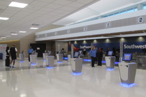 Southwest has opened an expanded ticketing area in the new international terminal at Hobby Airport.