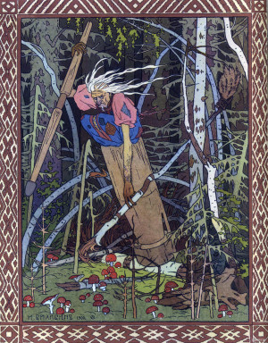 Illustration of Baba Yaga by Ivan Yakovlevich Bilibin.