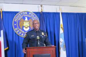 Houston Police Chief Charles McClelland at a news conference at police headquarters.