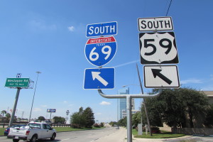Freeway entrance to U.S. 59 South in Houston