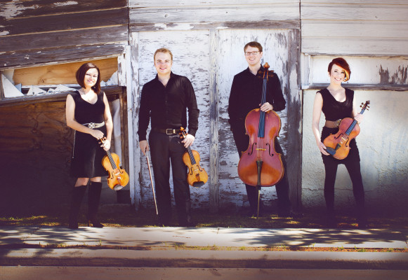 Publicity photo of Apollo Chamber Players, a Houston-based string quartet.