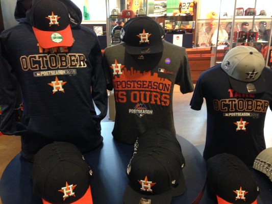 Astros playoff t-shirts and hats 