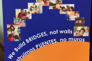 Poster for bilateral conference between American Federation of Teachers and Mexico's teachers union