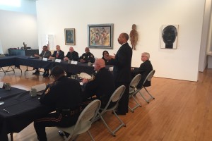 TSU President John Rudley address law enforcement experts at the art museum on campus