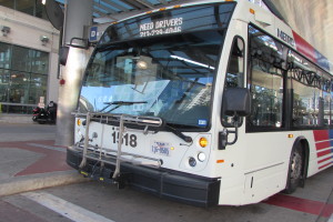 Bus at Metro's downtown transit center.