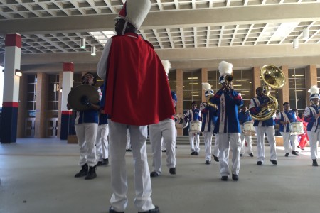 Students on a youth council and members of a community board helped create the new Kashmere Success Center on campus. The marching band celebrated the opening this week.