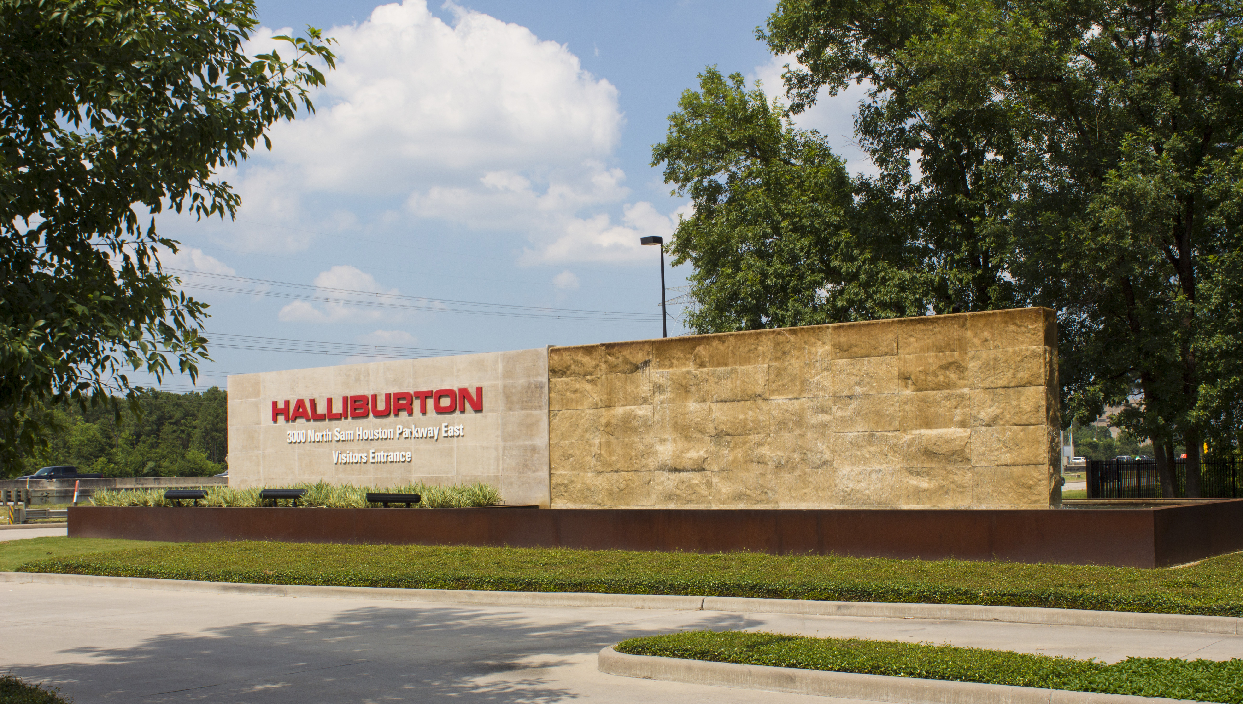 The sign at the entrance to Halliburton's North Belt Campus