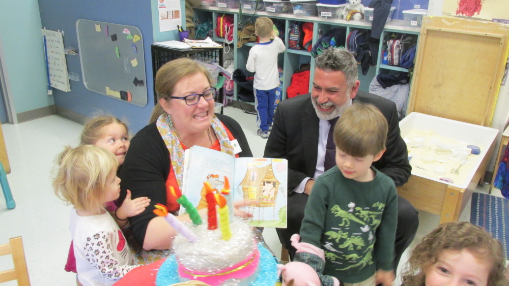Secretary Michael Yudin read with preschoolers at the Bertha Alyce Early Childhood School in Houston on a trip to highlight and promote inclusion for special needs students.