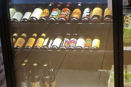 retail cooler containing alcohol