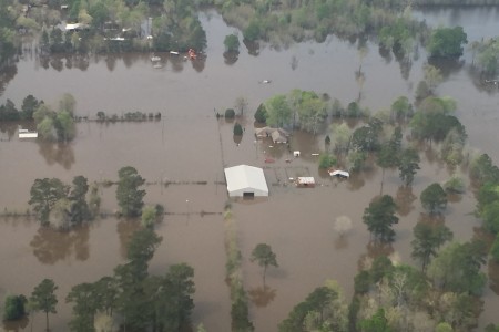 Flood Damage seen from helicopter