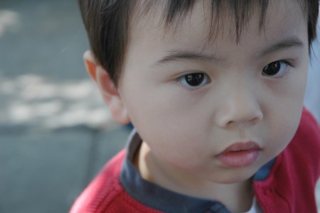 closeup of a child's face