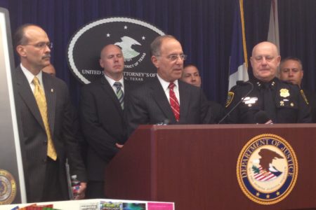 Kenneth Magidson (Center), U.S. Attorney for the Southern District of Texas, said the drug “can lead to all kinds of physical and mental issues.”