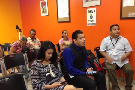 Undocumented immigrants and advocates watched the U.S. Supreme Court’s decision live at the Houston office of Immigrant Families and Students in the Struggle, commonly known as FIEL by its acronym in Spanish.