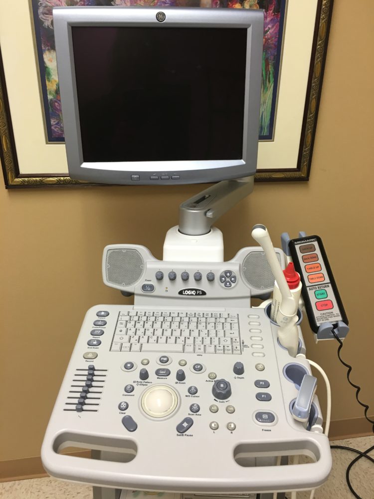 An ultrasound machine helps data pregnancies and diagnose gynecological diseases.