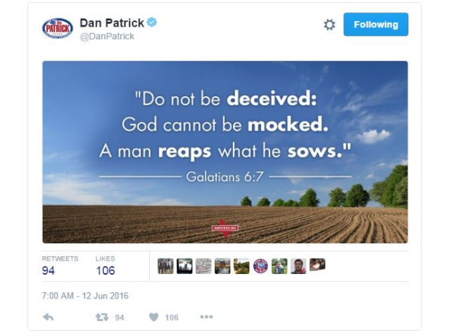 Dan Patrick Tweet