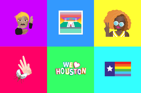 Houmoji -- Houston-themed emoji -- designed by Hannah McClure of the marketing and design firm Primer Grey. (Images Courtesy: Primer Grey)