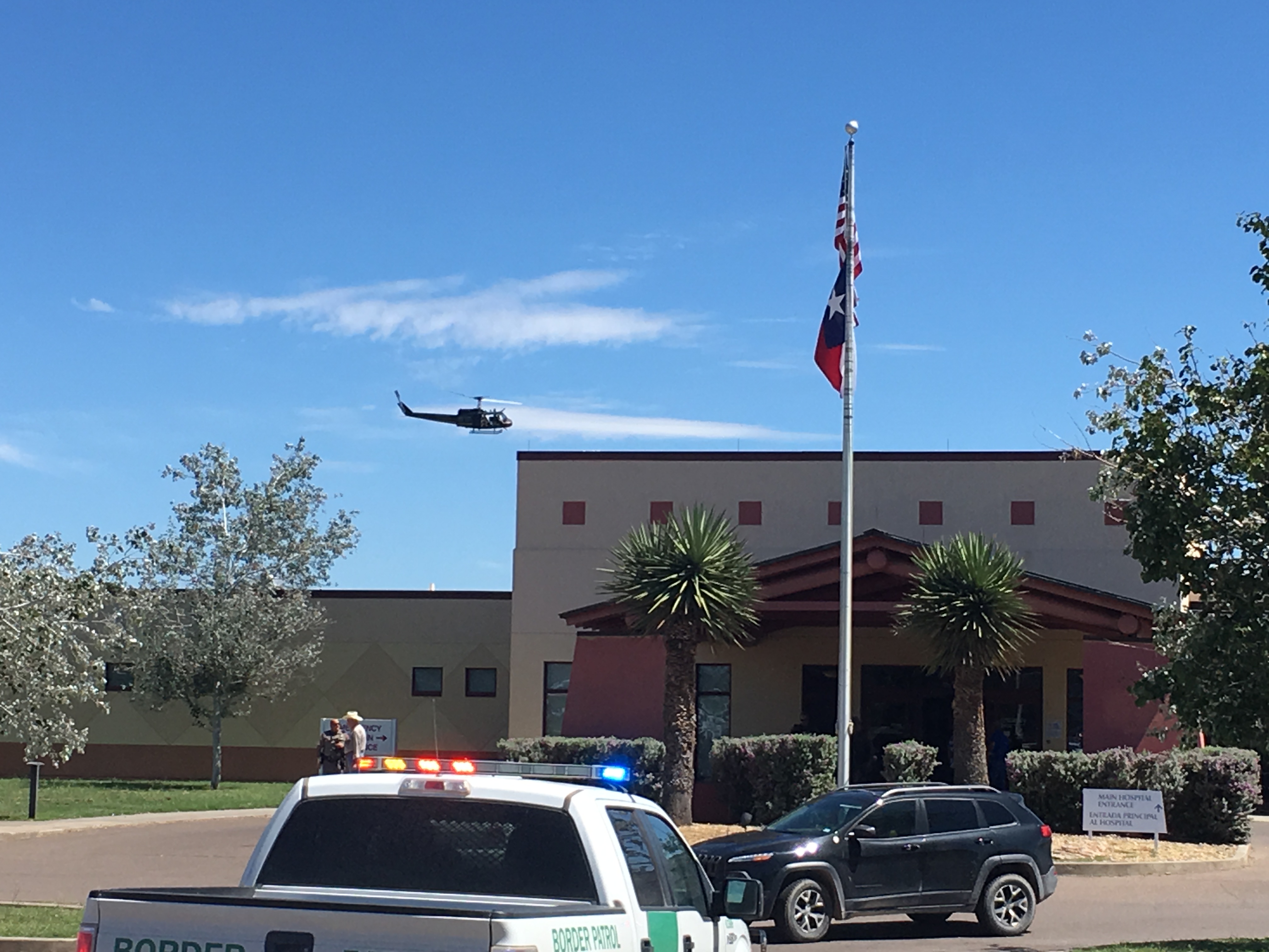 Various federal, state and local law enforcement arrived at the Big Bend Regional Medical Center in Alpine, which was the subject of a bomb threat along with other locations in Alpine and Marathon, TX on Thursday. 