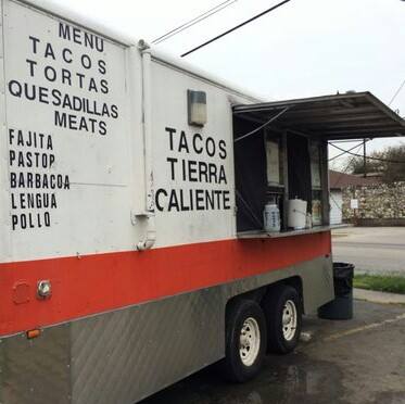 The "Tacos Tierra Caliente" taco truck in Houston.