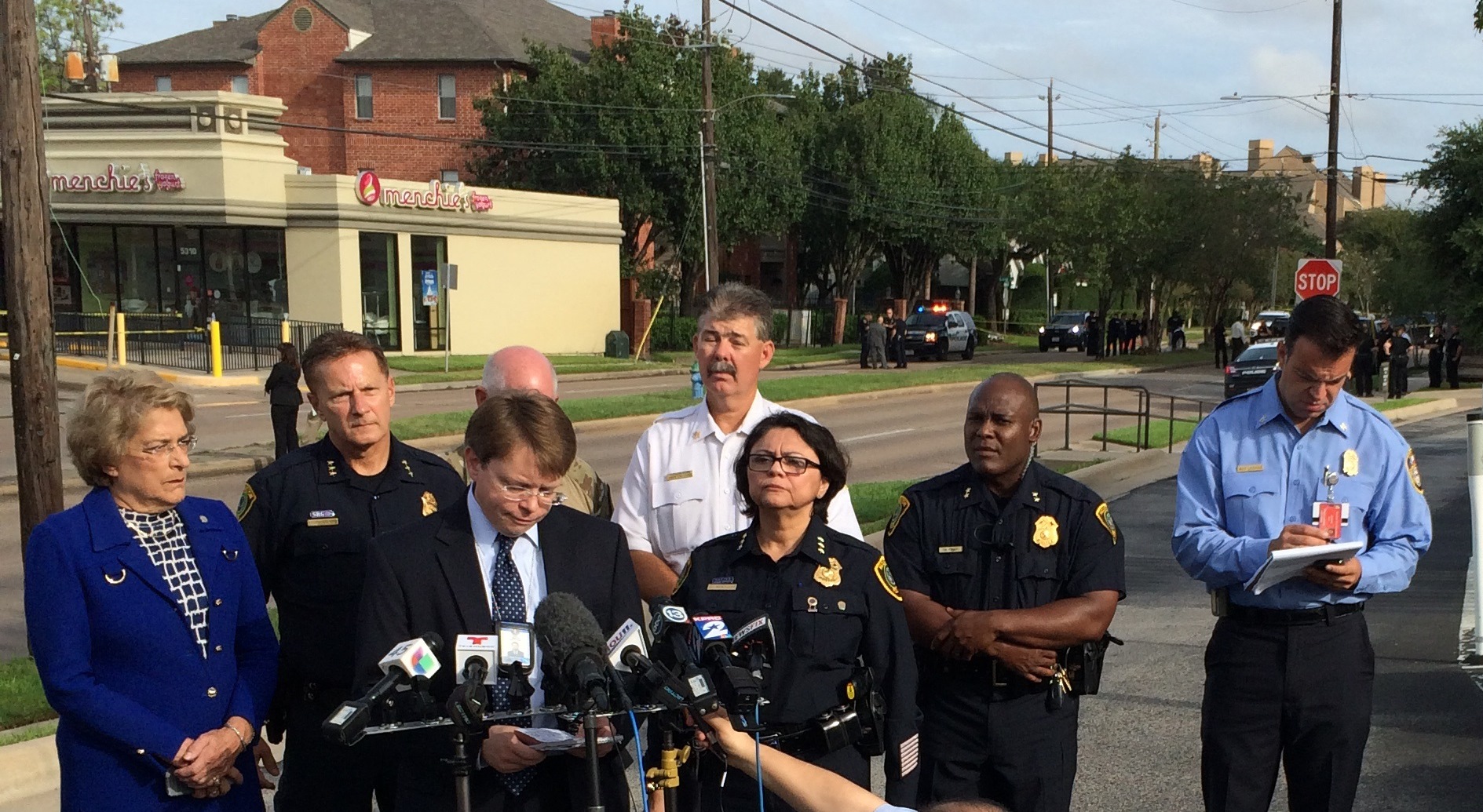 HPD's acting chief Martha Montalvo talks at a press conference about the shooting at the West University area in Houston, on September 26th, 2016.