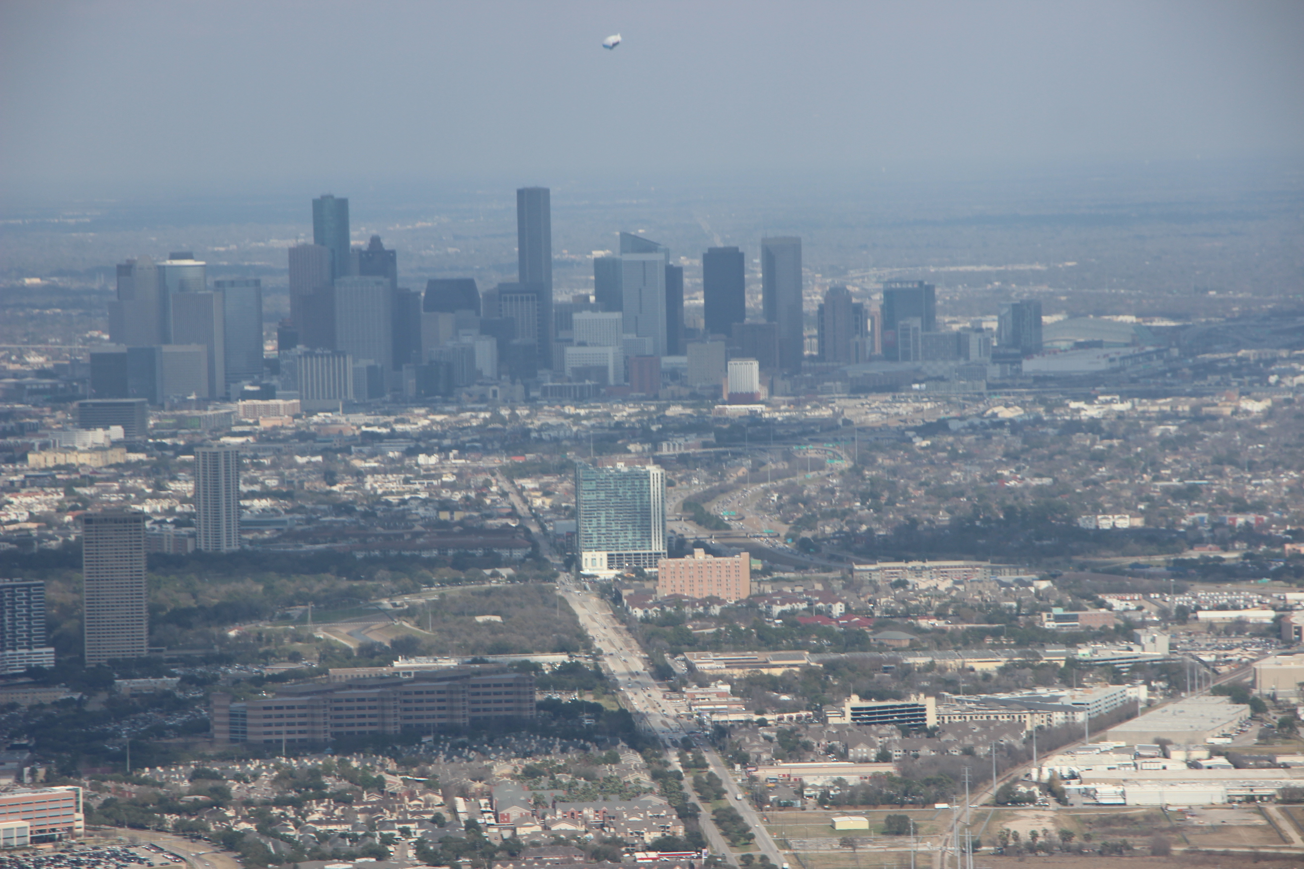 Houston's skyline from the air