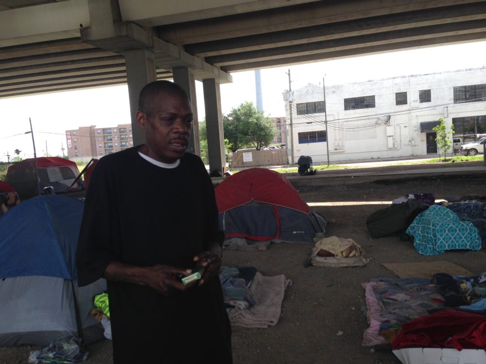 James Thompson, who also lives at the encampment near the baseball stadium, thinks the ordinance is 