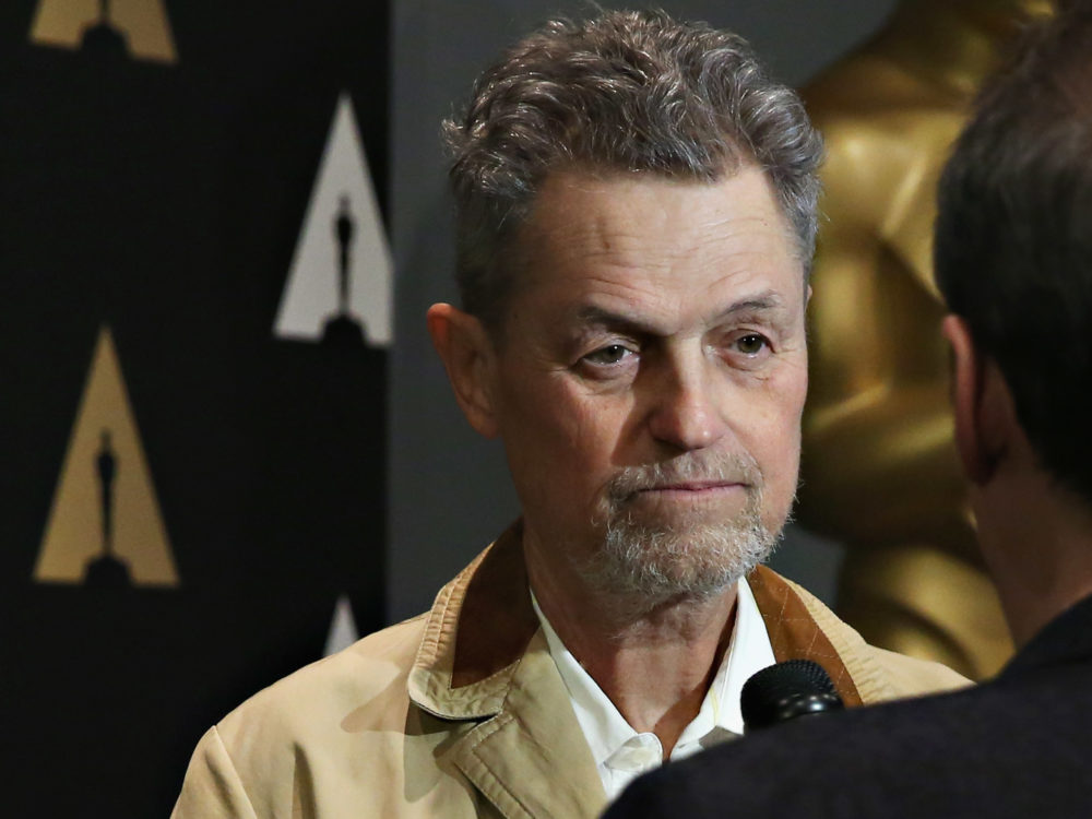Jonathan Demme speaks with an interviewer at a 25th anniversary showing of <em>The Silence of the Lambs</em> at the Museum of Modern Art in New York City last year
