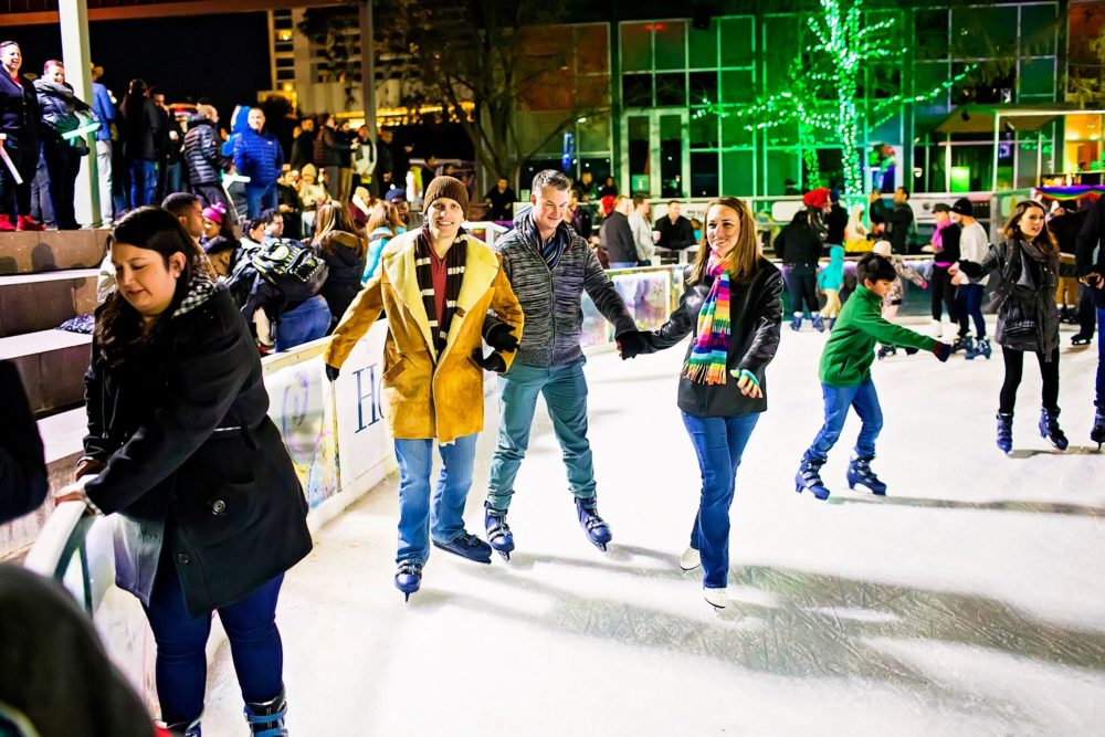 Discovery Green's winter season includes a wide variety of activities on The ICE, the largest outdoor ice skating surface in the southwest.