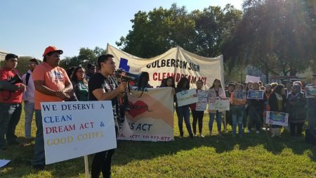 Several DACA recipients and supporters of the DREAM Act gathered at the University of Houston's main campus on November 9, 2017, to ask Congress to pass the law before the end of the year.