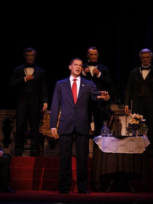 An animatronic figure of President Obama was unveiled at Disney World's Hall of Presidents attraction in 2009.