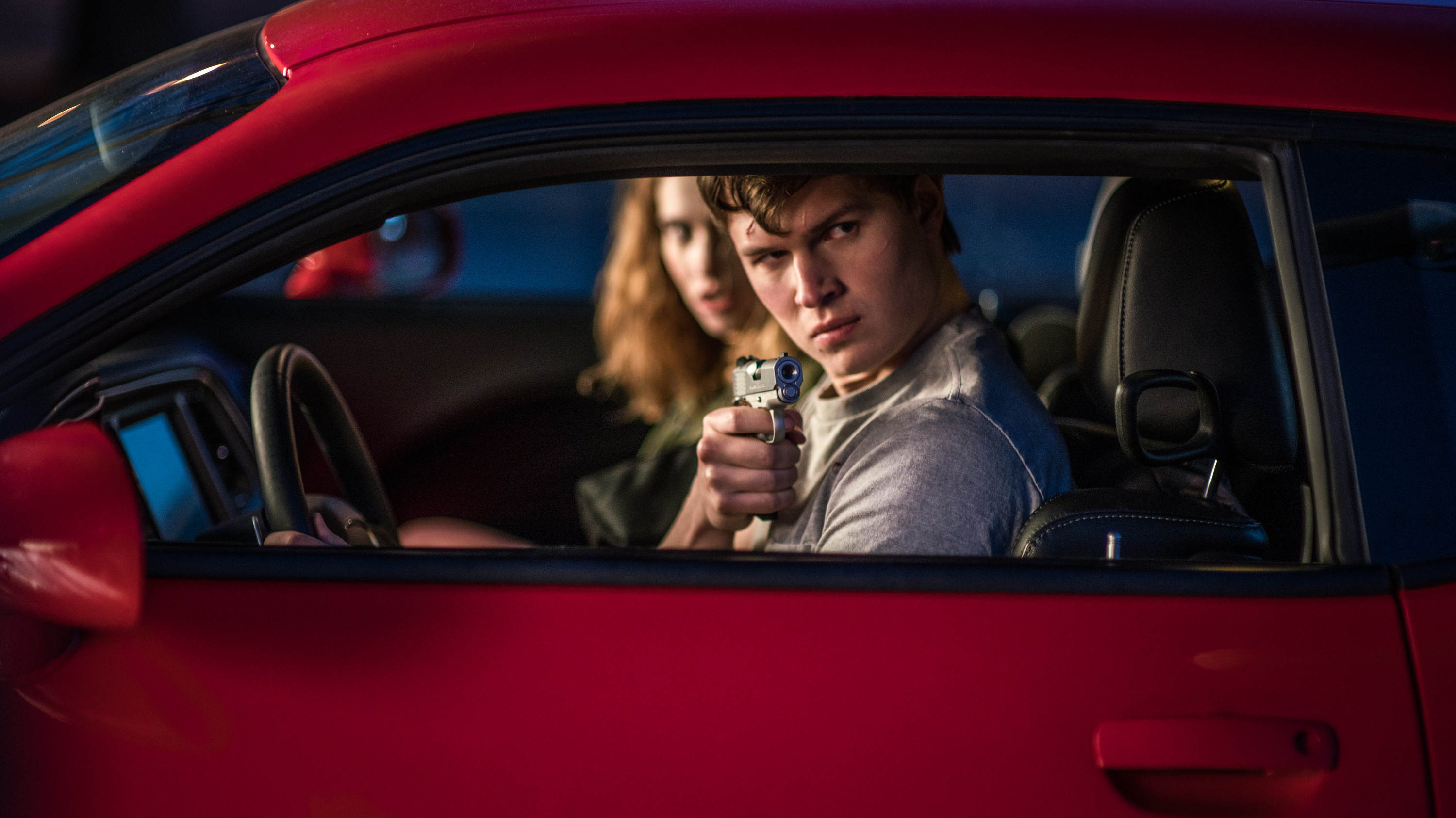 Ansel Elgort drives getaway cars in Baby Driver.