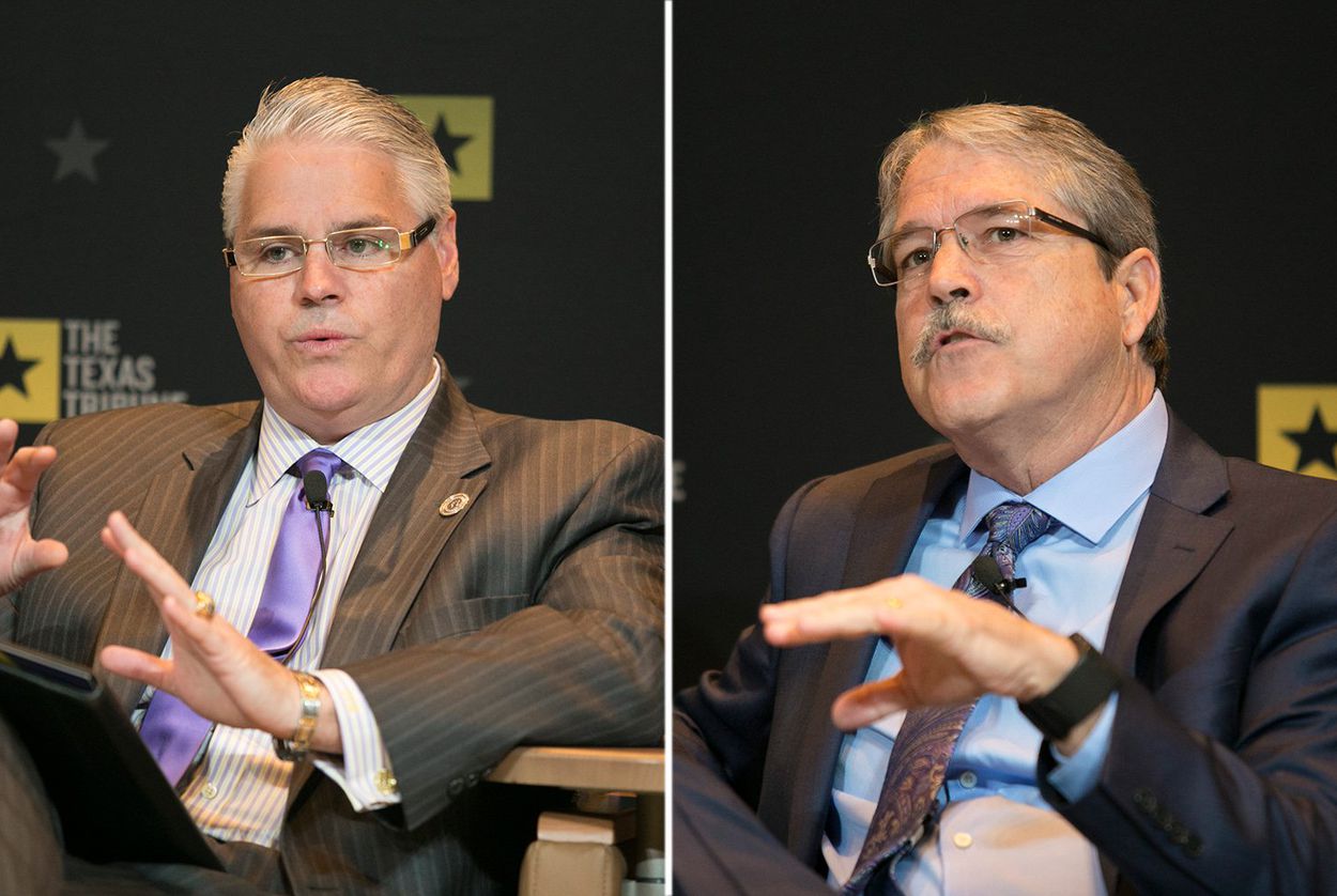 State Rep. Dan Huberty (left), R-Houston, and state Sen. Larry Taylor, R-Friendswood. 