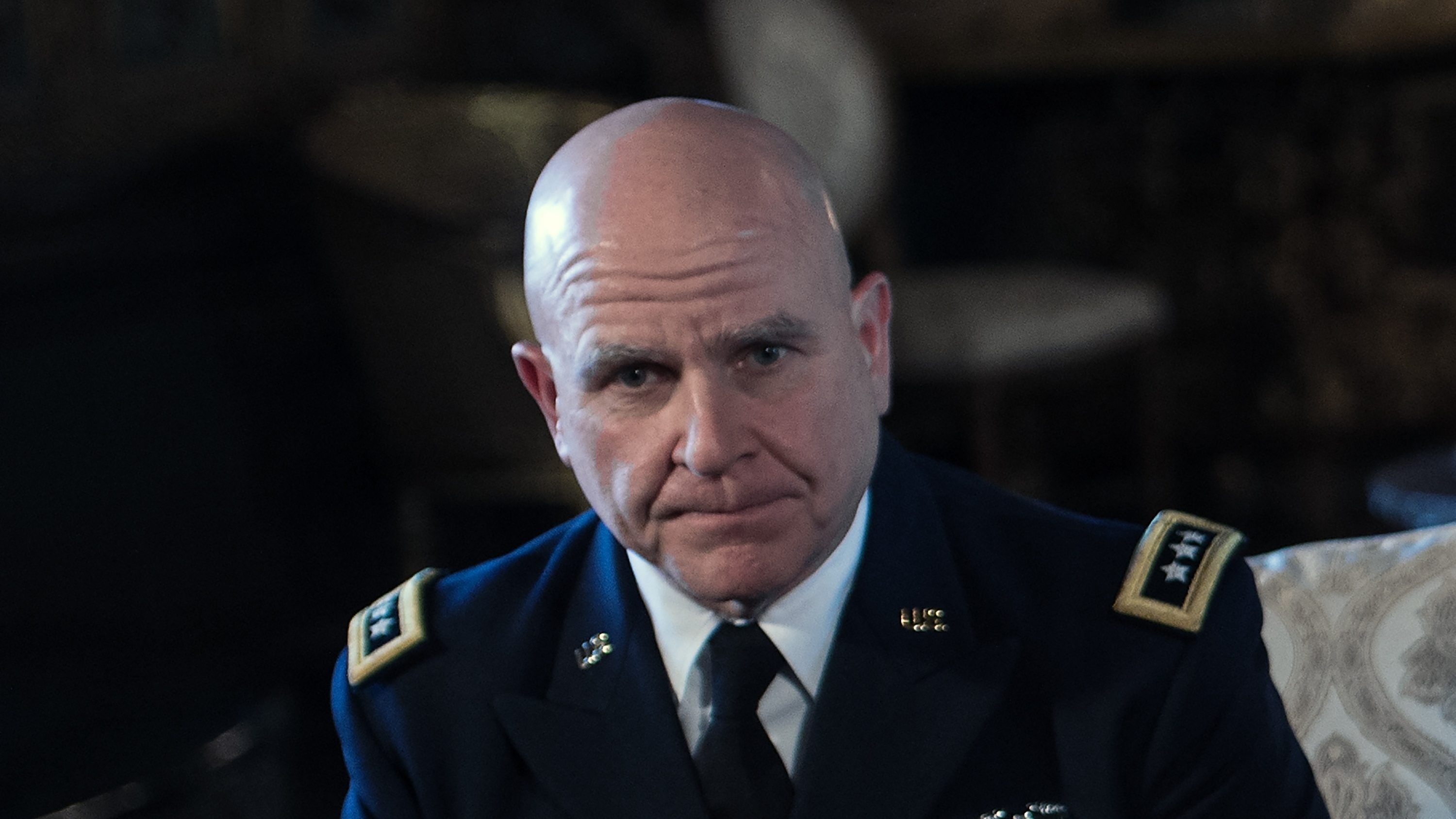 Army Lt. Gen. H.R. McMaster looks on as President Donald Trump announces him as his national security adviser at his Mar-a-Lago resort in Palm Beach, Fla., on February 20, 2017.