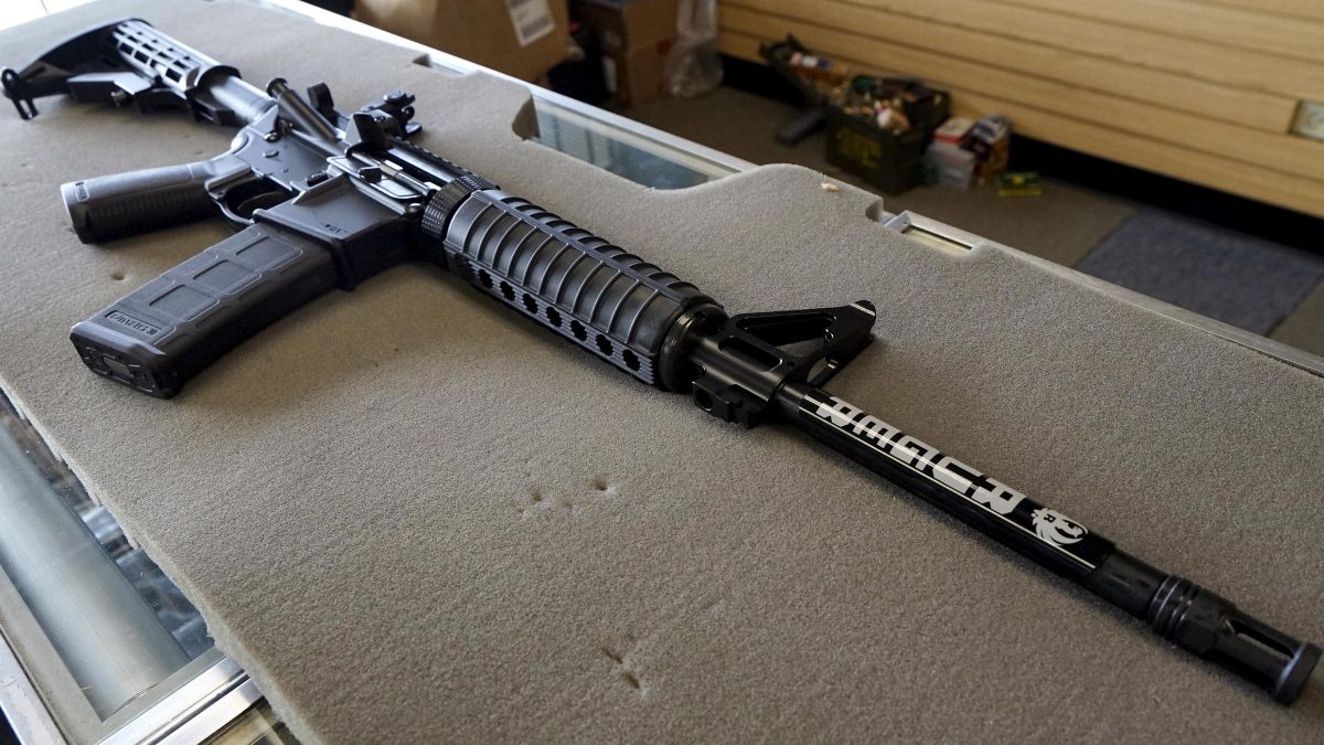 Here, a Ruger AR-15 rifle is seen for sale in Colorado.