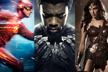The Flash, Black Panther, and Wonder Woman