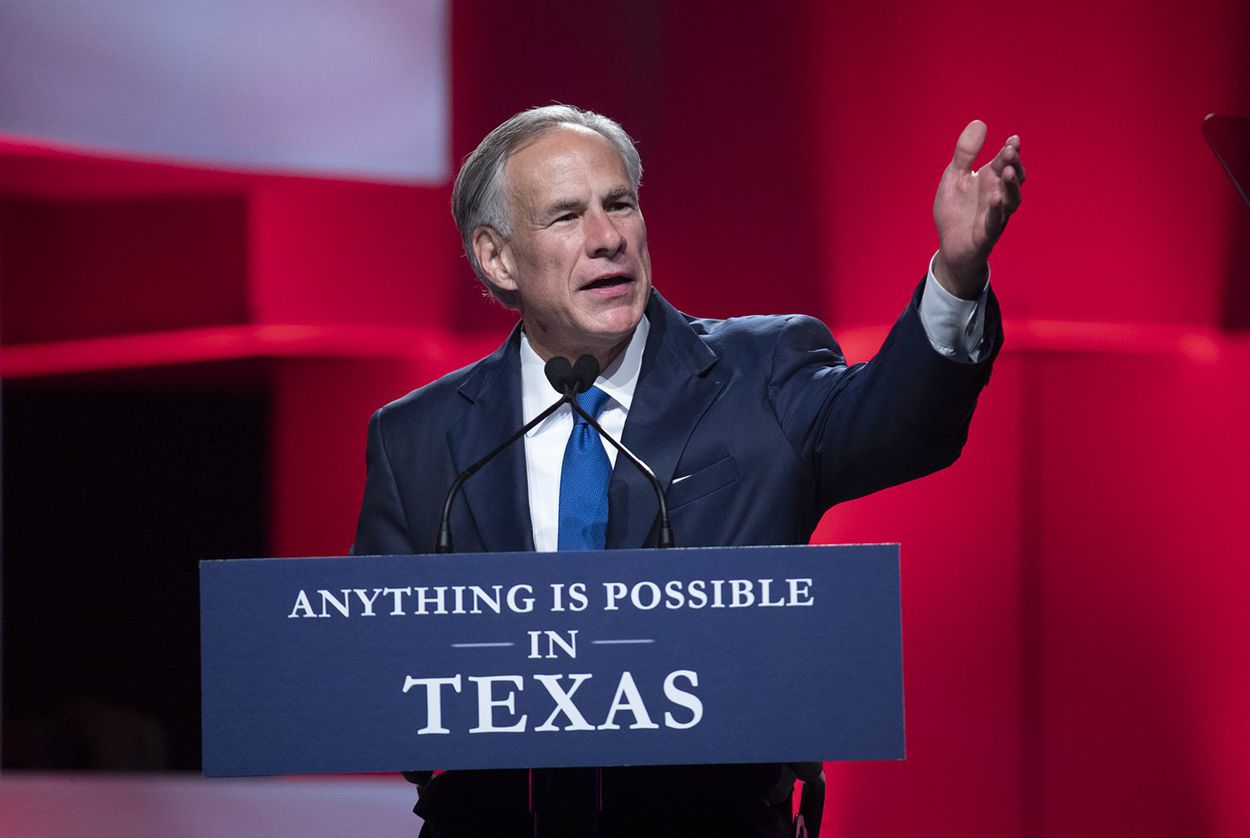 Gov. Greg Abbott gives the keynote Friday speech at the Republican Party of Texas convention in San Antonio on June 15, 2018.  