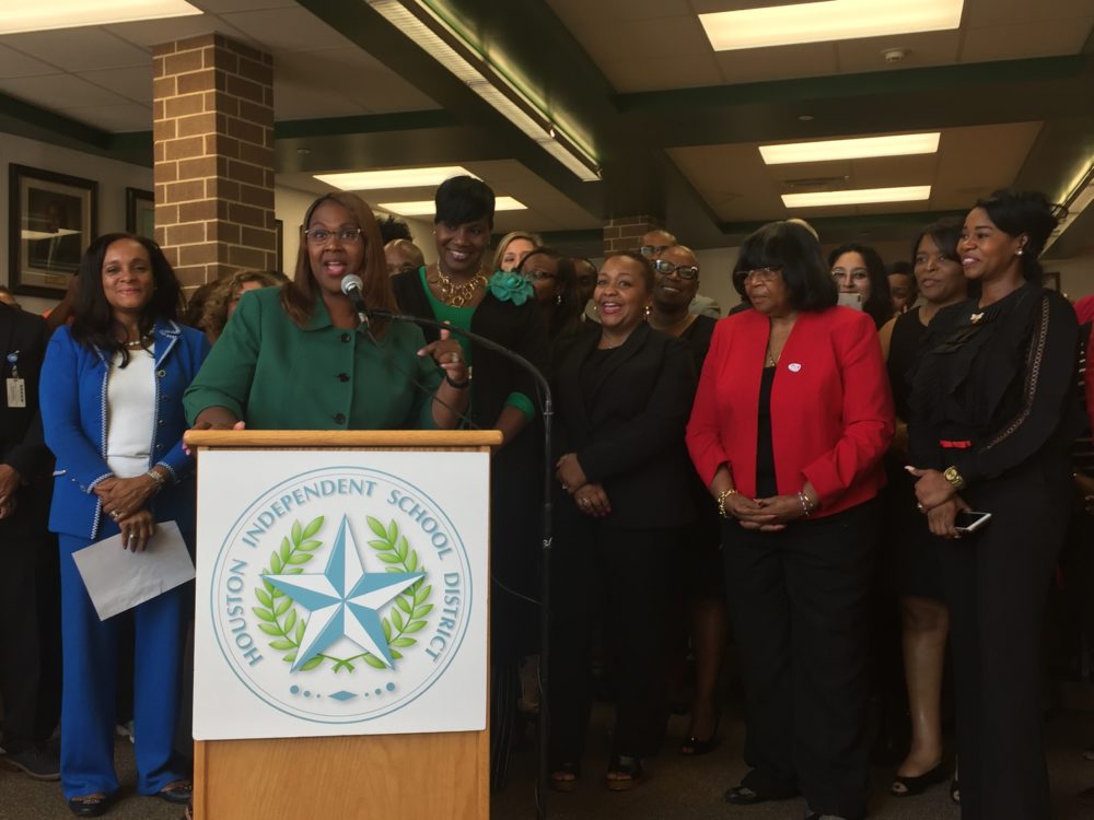HISD's interim superintendent Grenita Lathan pointed to double digit improvement on tests that pushed Worthing High from "improvement required" to "met standard" for the first time in seven years.