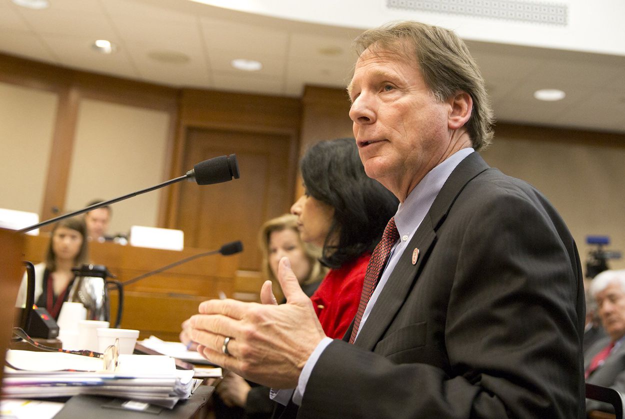 Robert Duncan during a Joint Interim Committee on Higher Education Formula Funding hearing on Feb. 21, 2018.  