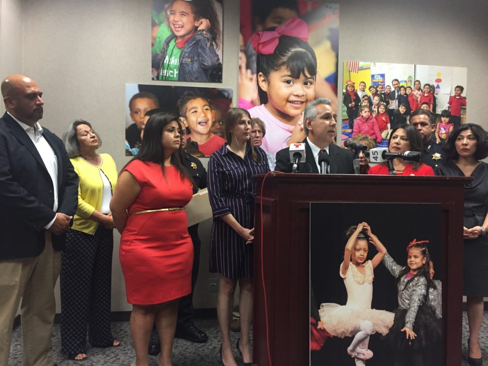 HISD Trustee Sergio Lira joined other Latino school leaders at a press conference on Sept. 6, 2018 to urge Hispanic families to enroll their children in school.