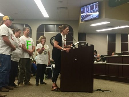 Parent Kenzie Conway blasted the Santa Fe School Board for how the district handled a recent security scare.