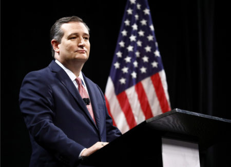 Republican U.S. Senator Ted Cruz takes part in a debate for the Texas U.S. Senate with Democratic Rep. Beto O'Rourke, in Dallas, Friday, Sept. 21, 2018. (Tom Fox/The Dallas Morning News via AP, Pool)